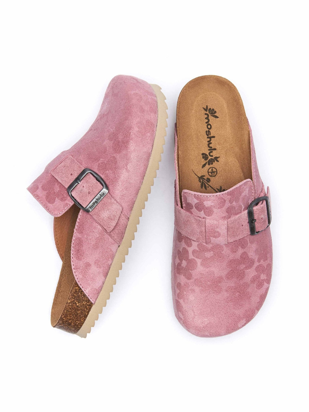Pink / Red suede cork footbed clogs - TULIPA 2 PINK BOLD FLORAL