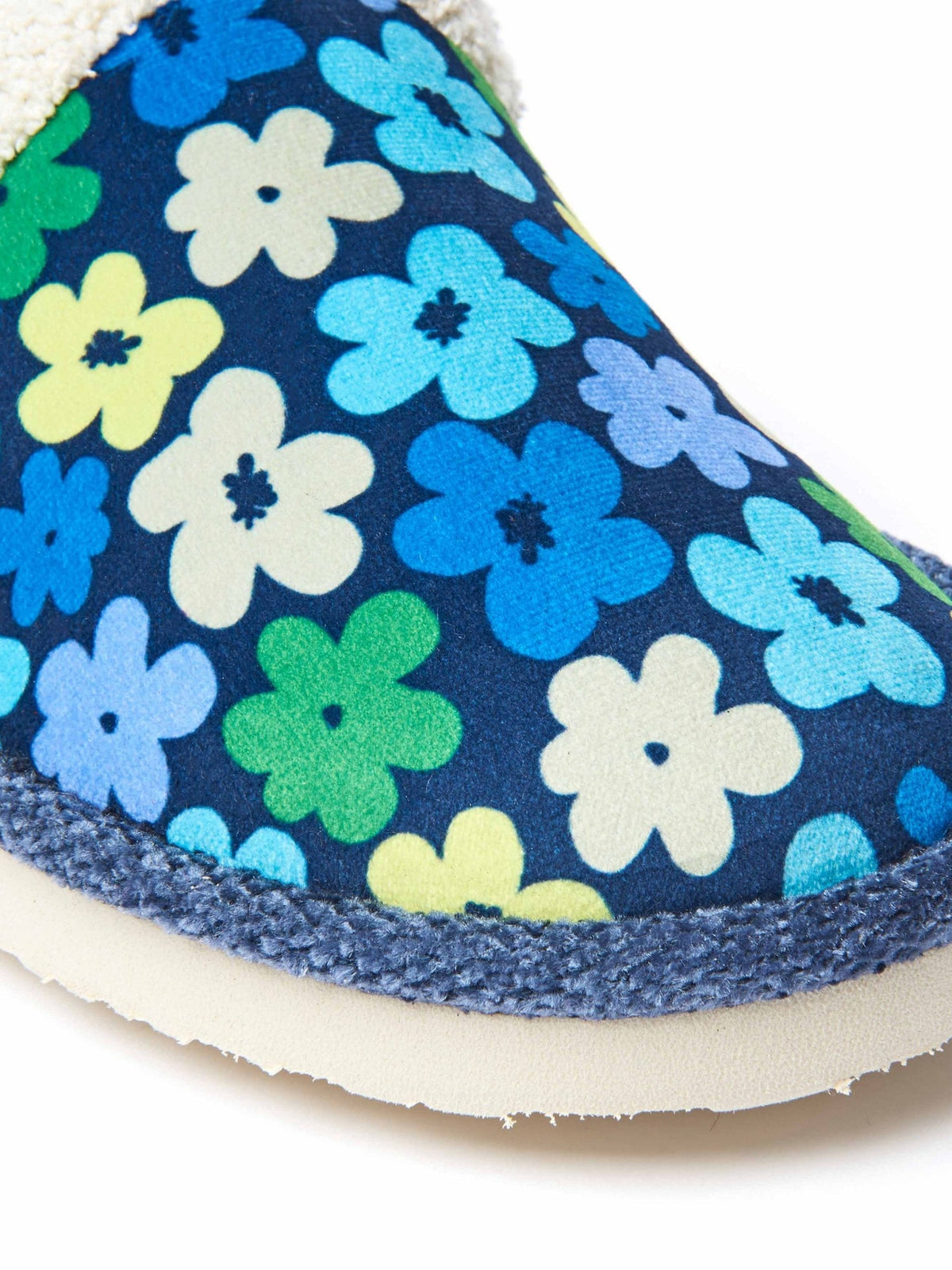 Multi / Blue patterned mule slippers - LEIGH INDIGO BOLD FLORAL