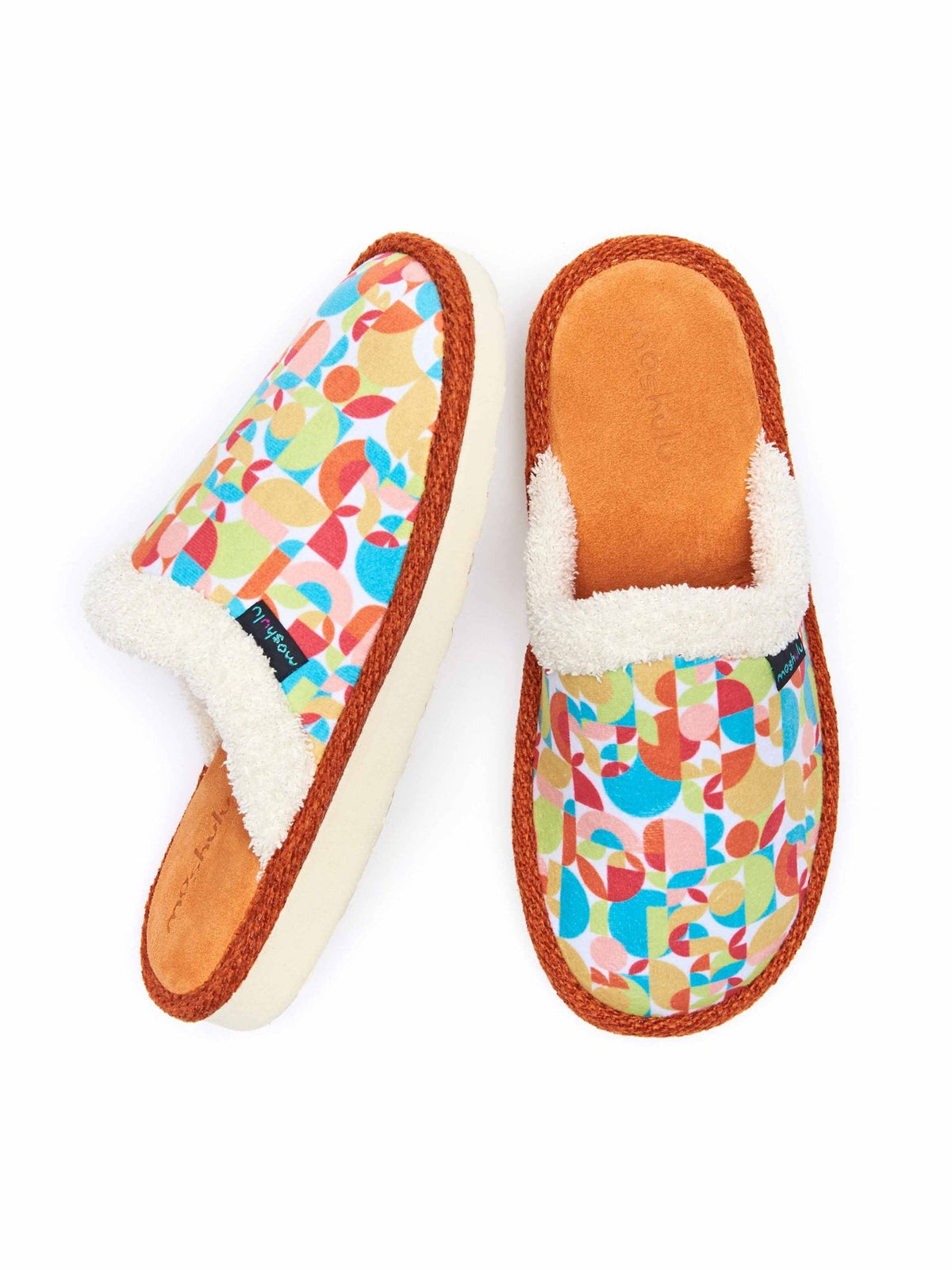 Multi patterned mule slippers - LEIGH RETRO GEO