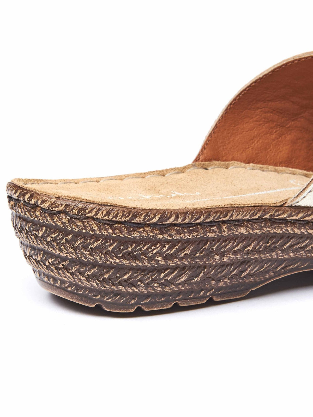 Metallic / Pink metallic leather toe-loop comfort sandals - SEVILLE METALLIC ROSE GOLD