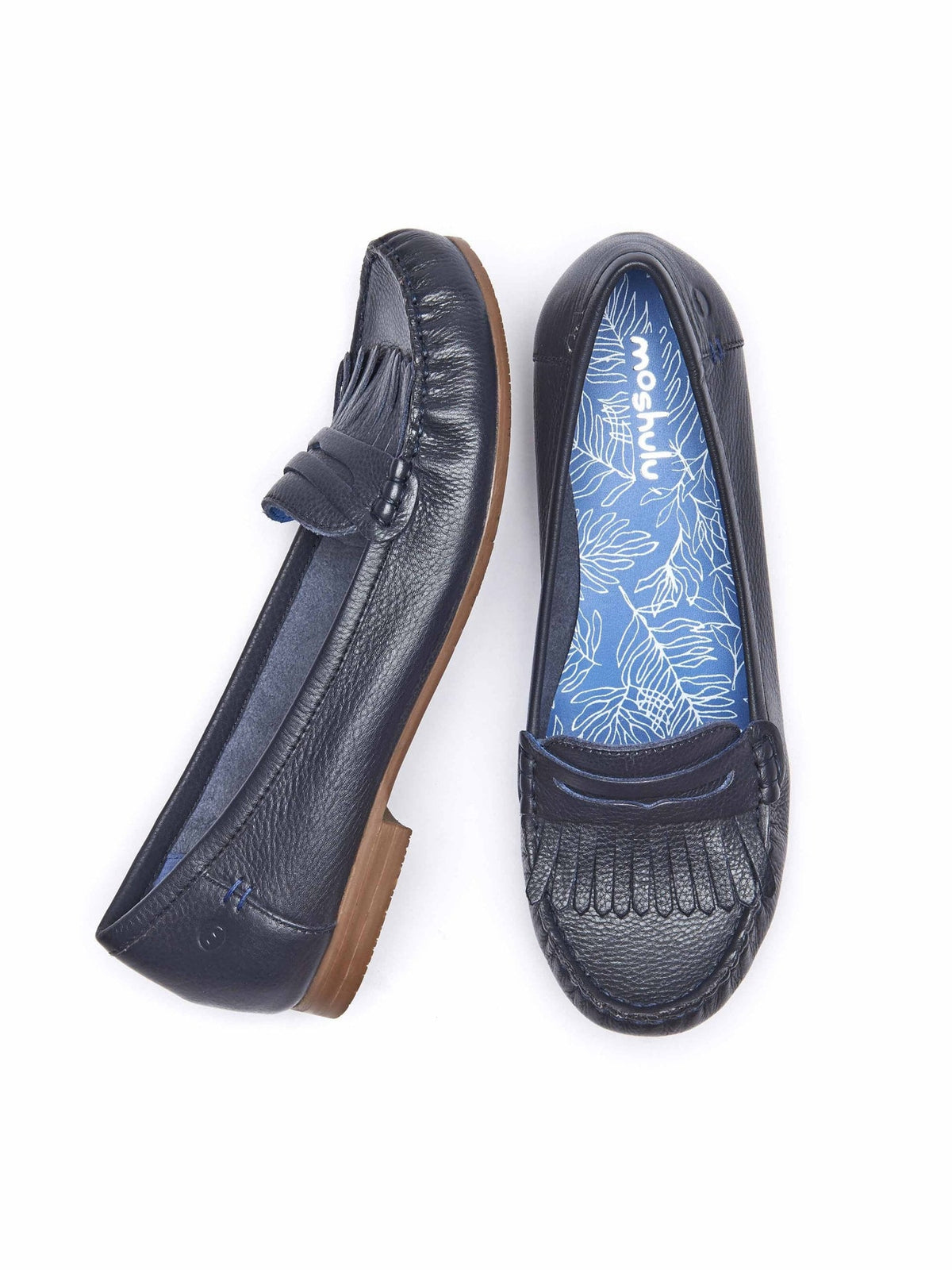Blue fringed leather loafers - ITALIAN DRESSING INDIGO