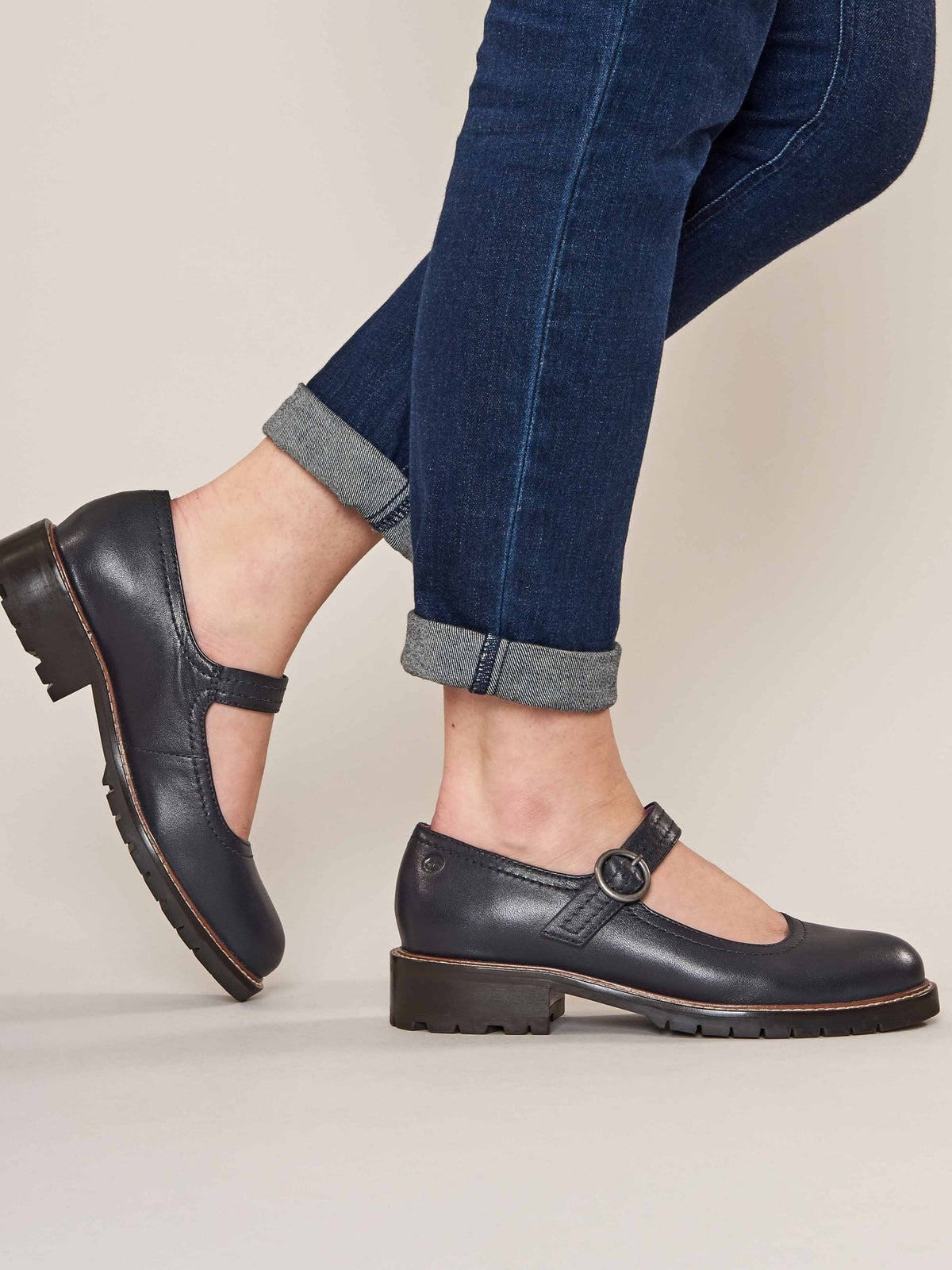 Blue chunky Mary Jane shoes - BOYCE INDIGO