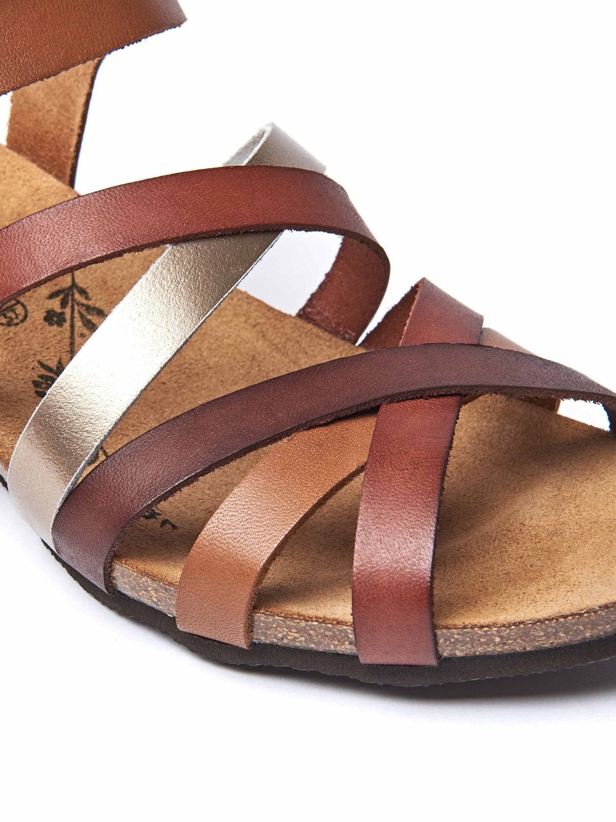 Brown wedged cork footbed sandals - ZILLA TAN
