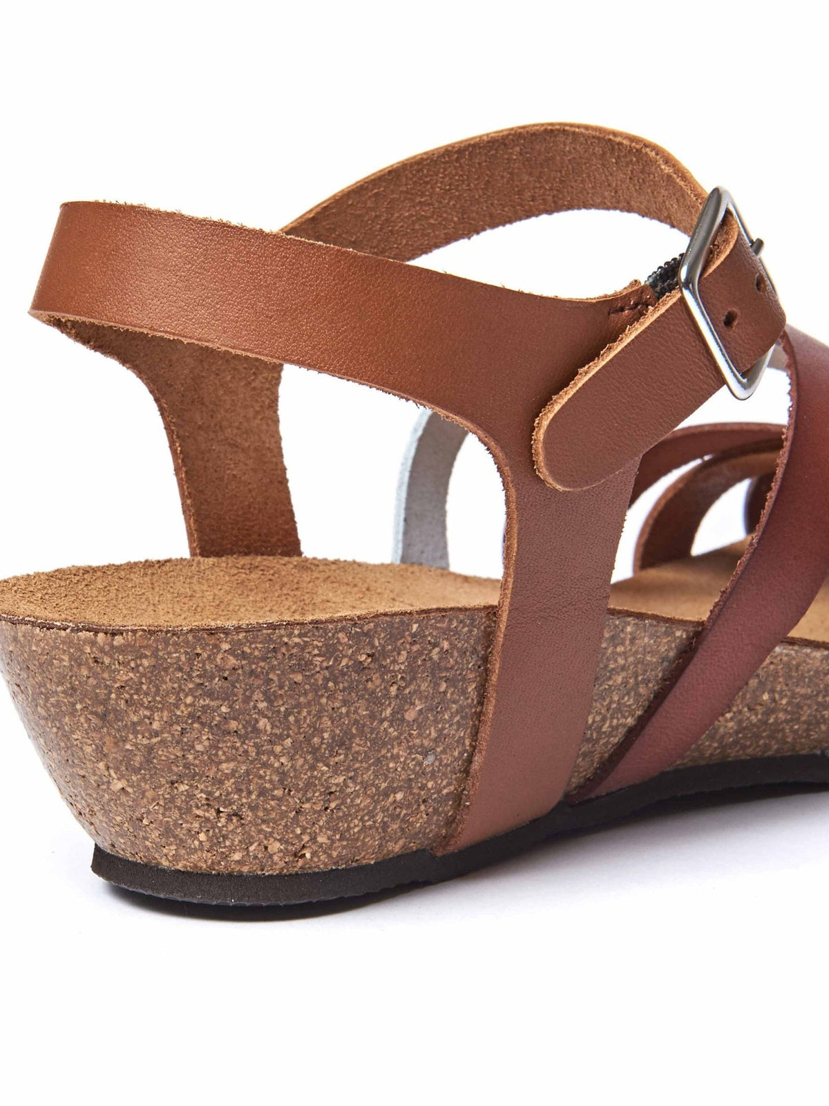 Brown wedged cork footbed sandals - ZILLA TAN