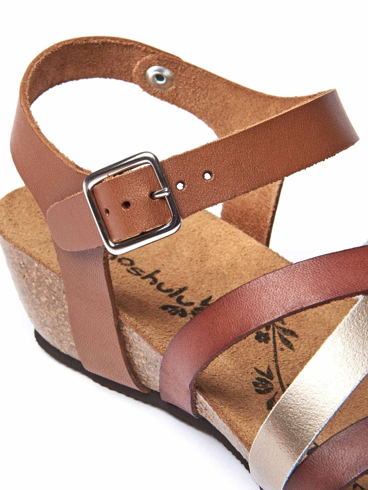 Brown wedged cork footbed sandals - ZILLA TAN