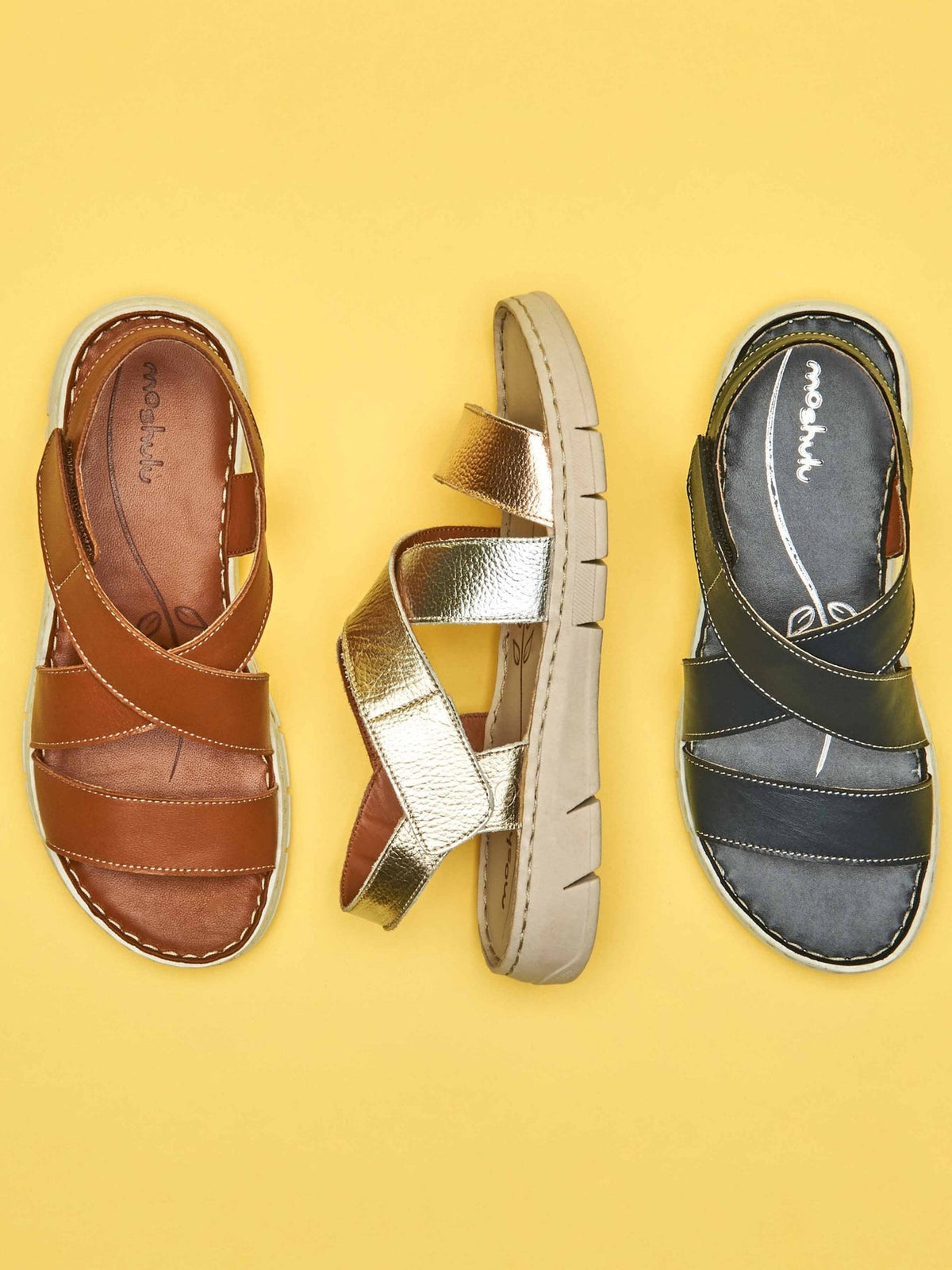 Multi / Metallic Leather cross-over sandals - WHITBY METALLIC MULTI