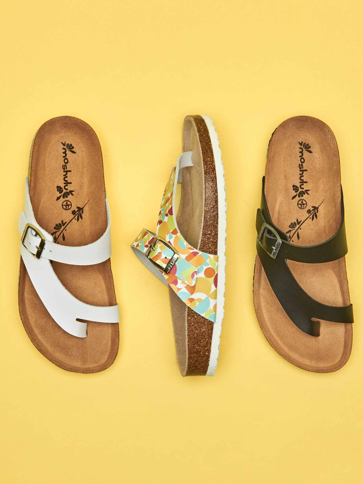 Multi toe-post cork footbed sandals - WILMA 2 RETRO GEO PRINT