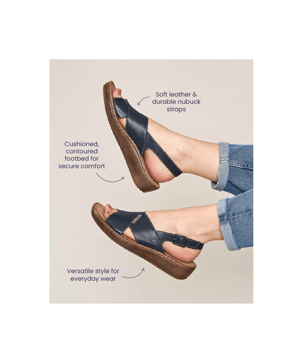 Blue slingback crossover sandals - SANTA BARBARA TEAL SEA NUBUCK