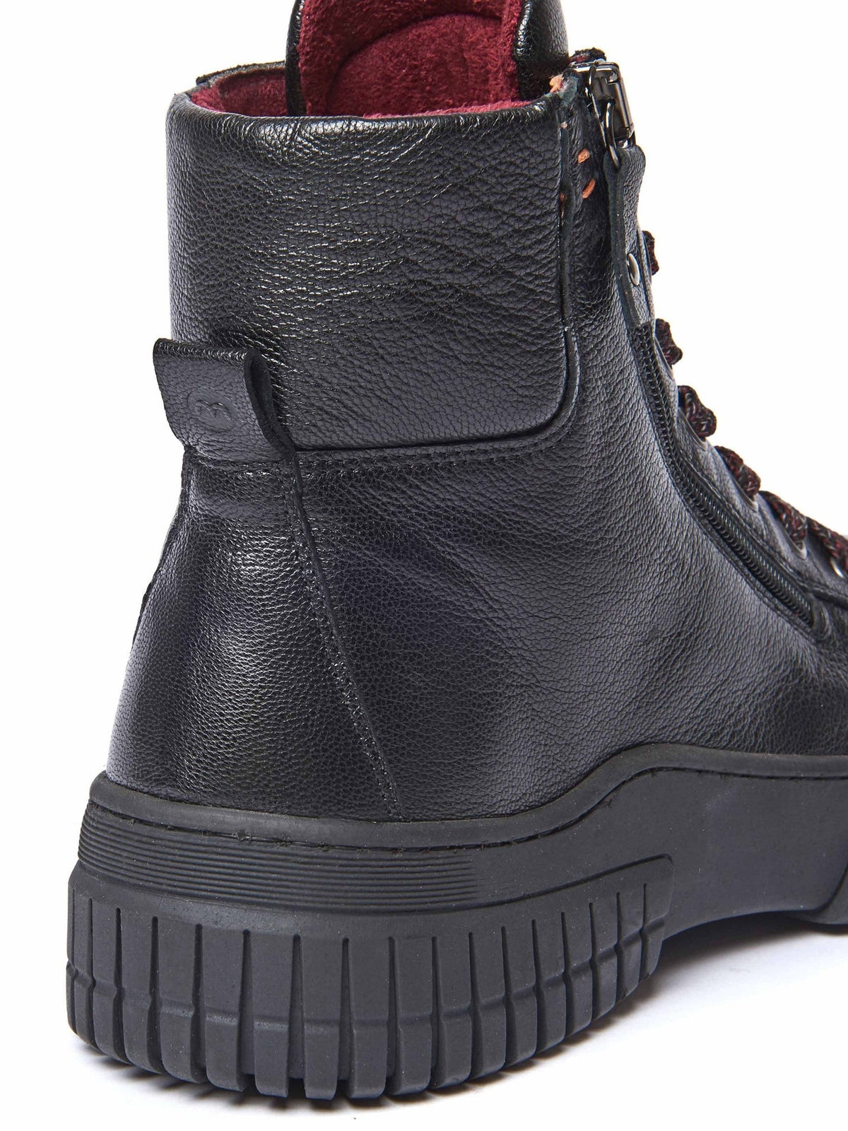 Black sporty lace up boot - BREEN BLACK LEATHER