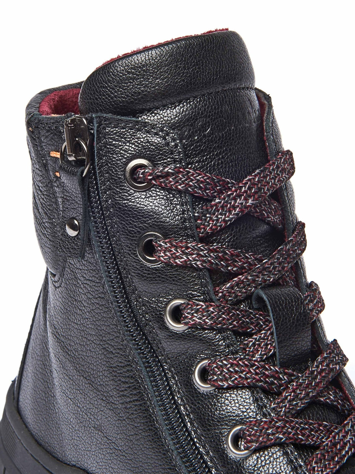 Red sporty lace up boot - BREEN ZINFANDEL RED LEATHER