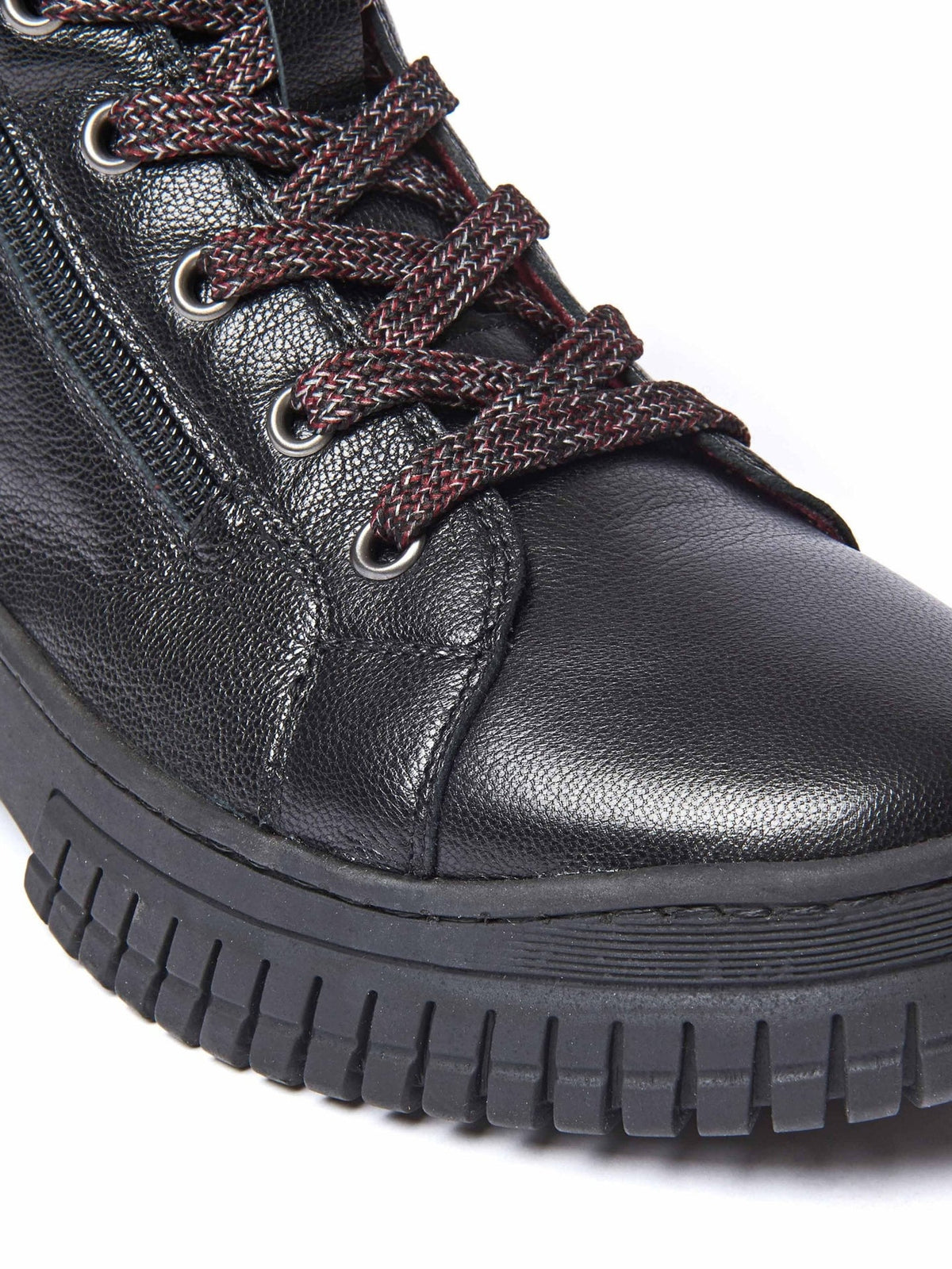 Red sporty lace up boot - BREEN ZINFANDEL RED LEATHER