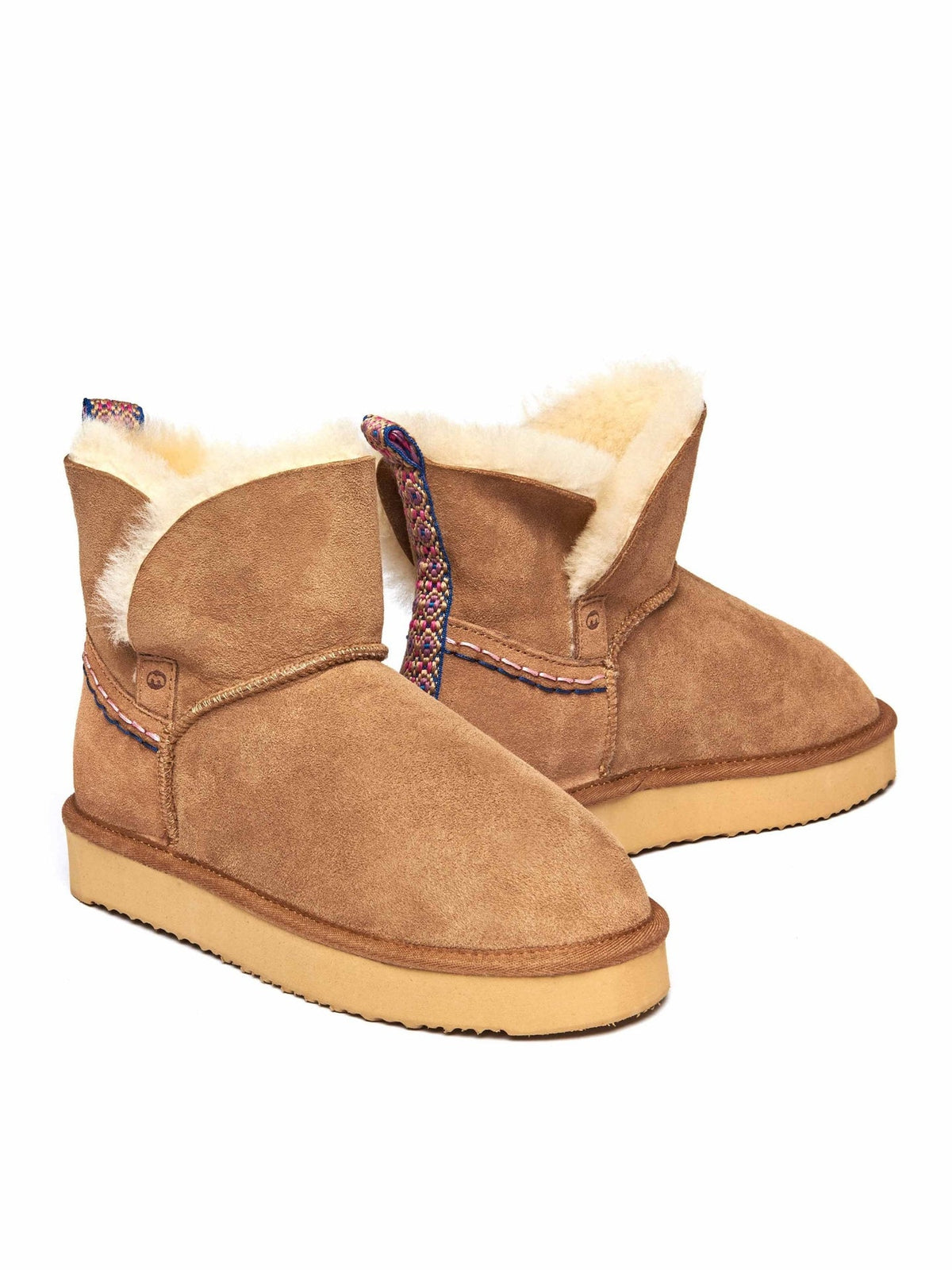 Brown sheepskin chunky bootie slipper - WATTLE 2 TAN
