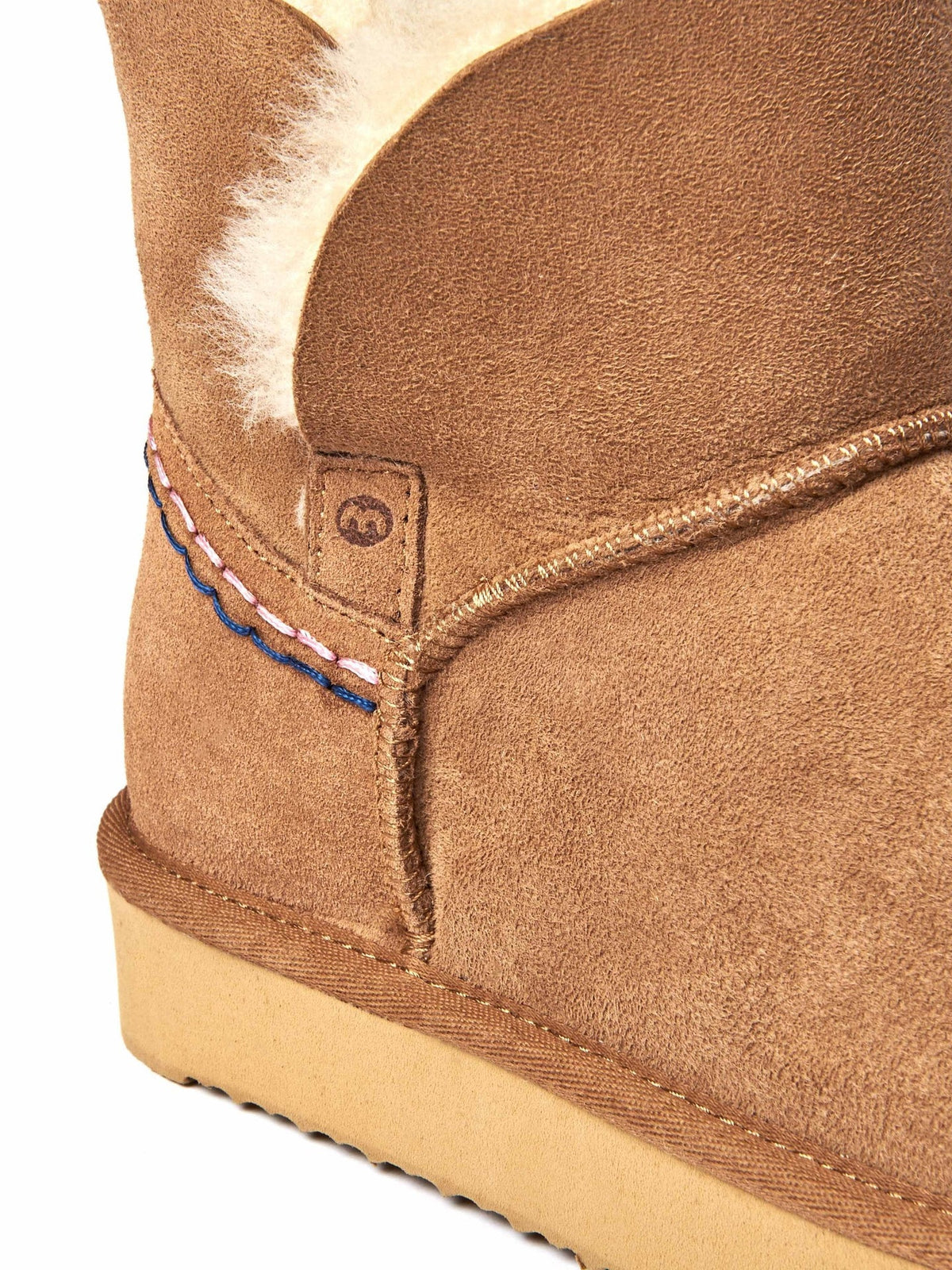 Brown sheepskin chunky bootie slipper - WATTLE 2 TAN