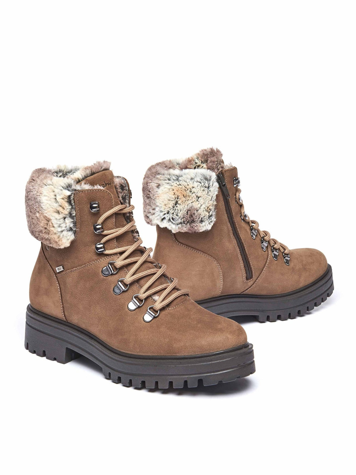 Brown faux fur lined walking boot - GABBY DRIFTWOOD BROWN NUBUCK