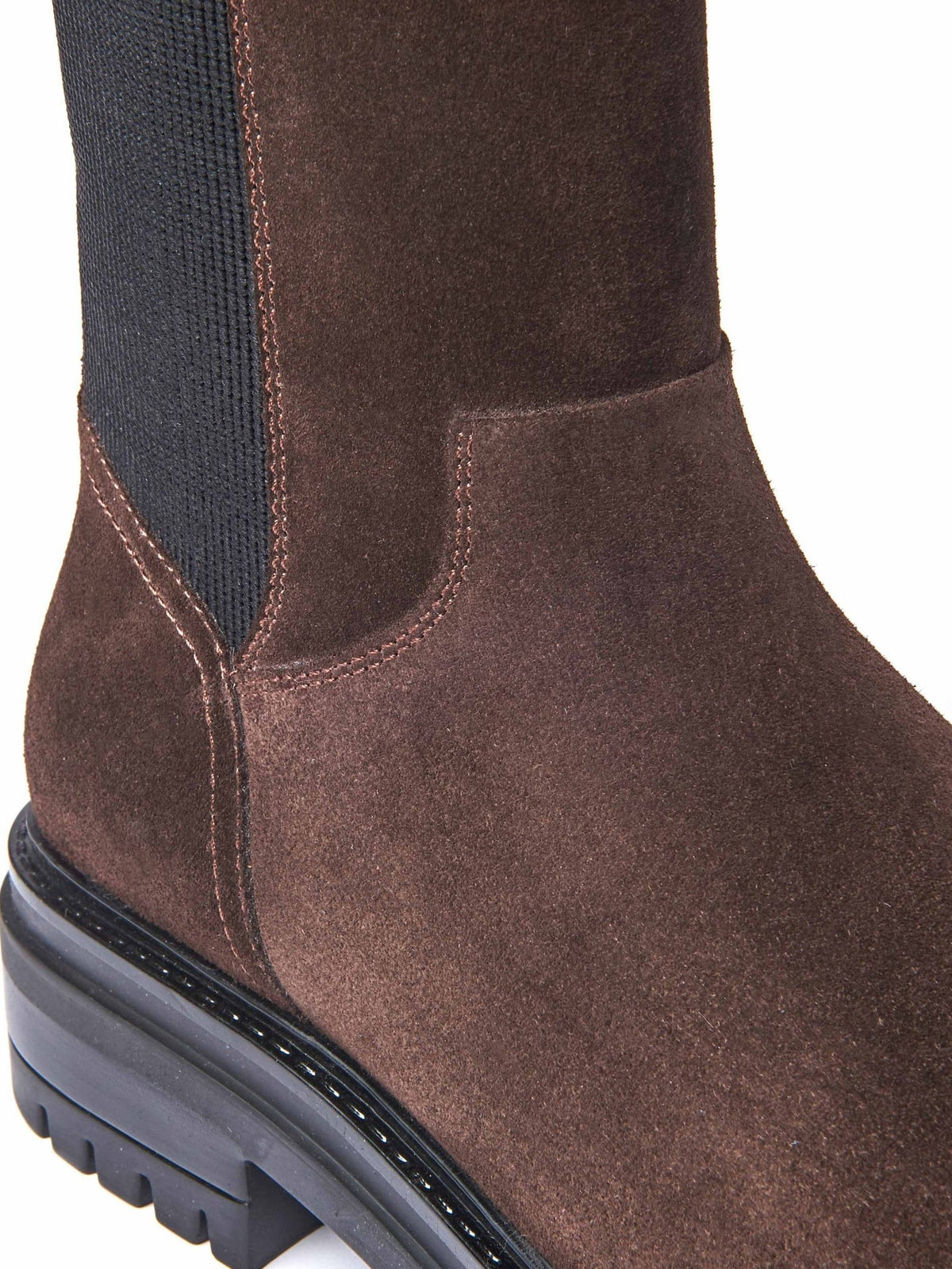 Brown chunky leather Chelsea boots - RUSSULA BROWN SUEDE