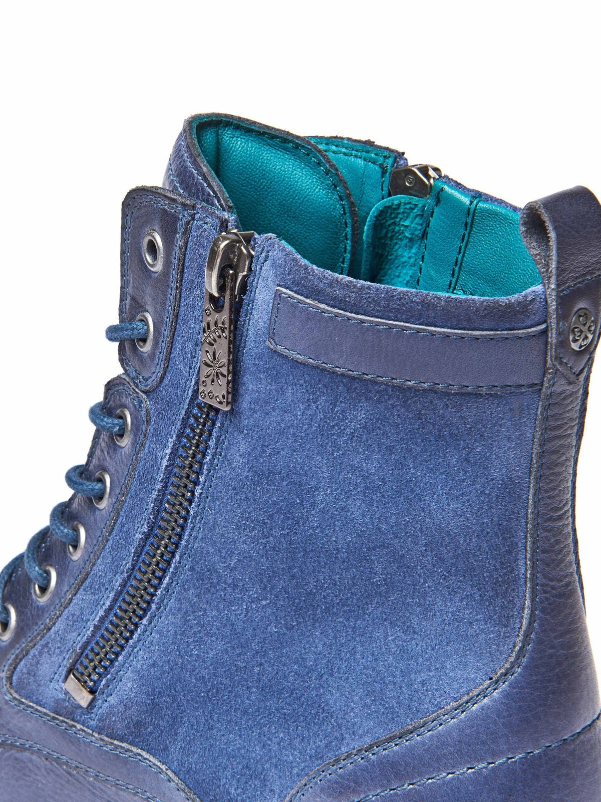 Blue biker style leather boot - BARDSEY 2 NAUTICAL BLUE LEATHER