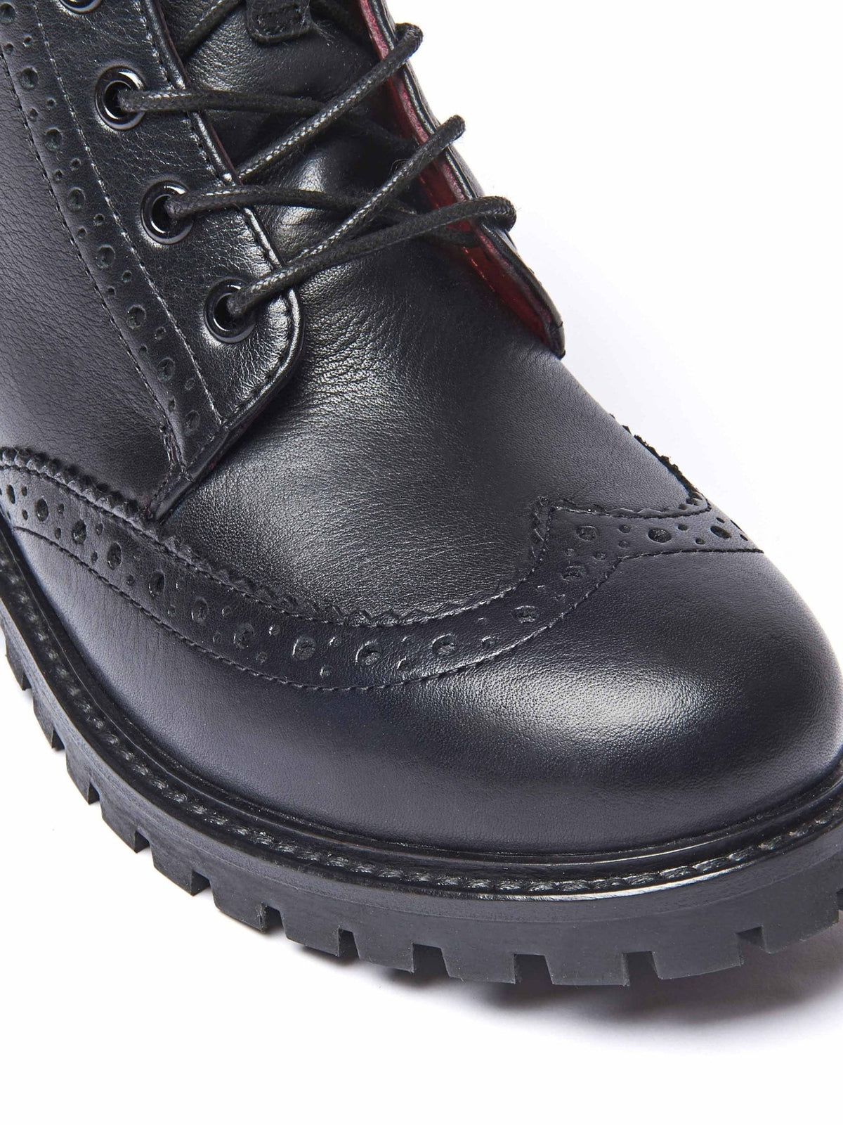 Purple lace up leather brogue boots - FILICO PLUM