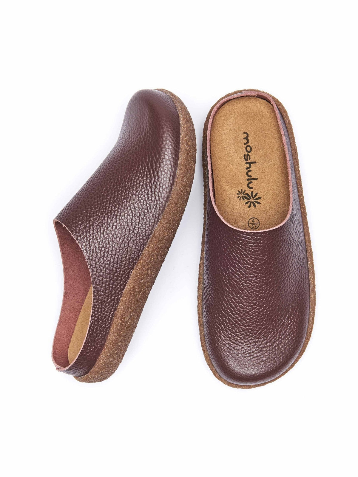 Red extra cushioned leather clogs - PEVENSEY MORELLO CHERRY
