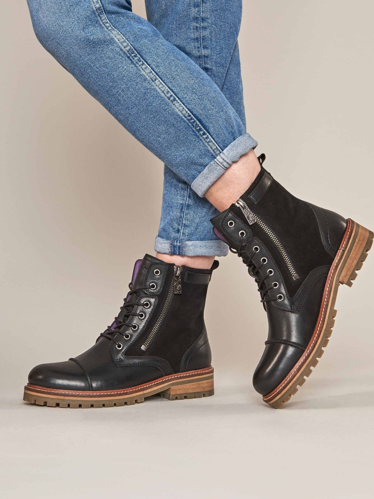 Black biker style leather boot - BARDSEY 2 BLACK LEATHER