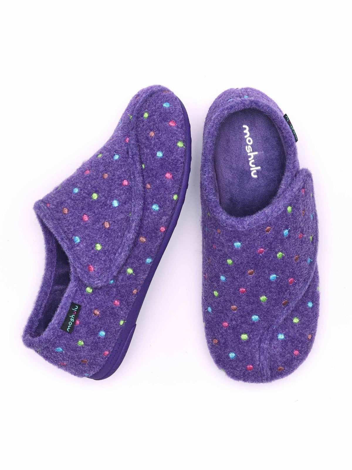Purple adjustable touch fastening slipper - WATKIN VIOLET