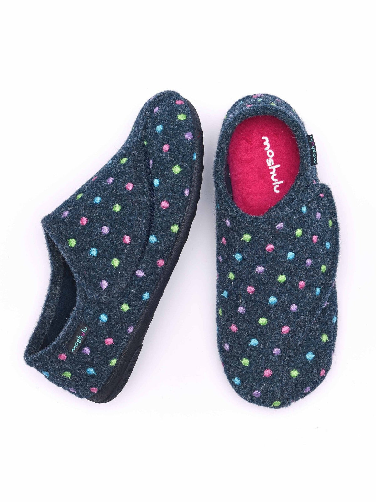 Blue adjustable touch fastening slipper - WATKIN NAVY