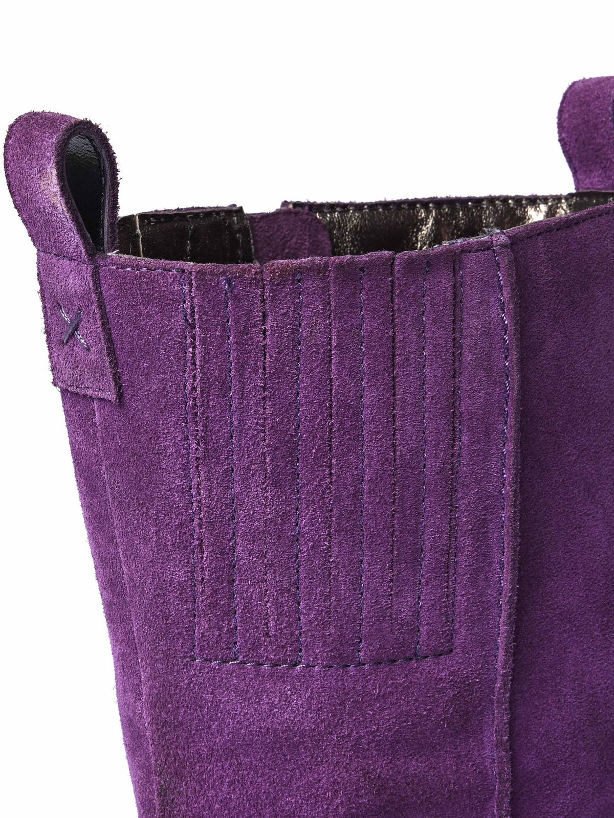 Purple biker boot with squared toe - FIRTH PLUM SUEDE