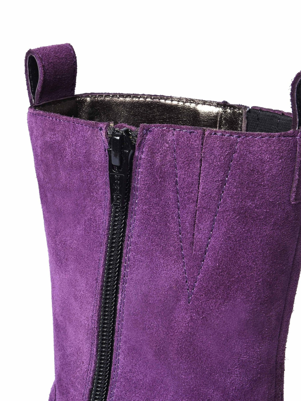 Purple biker boot with squared toe - FIRTH PLUM SUEDE