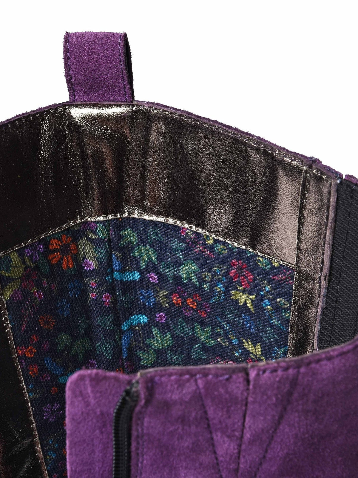 Purple biker boot with squared toe - FIRTH PLUM SUEDE