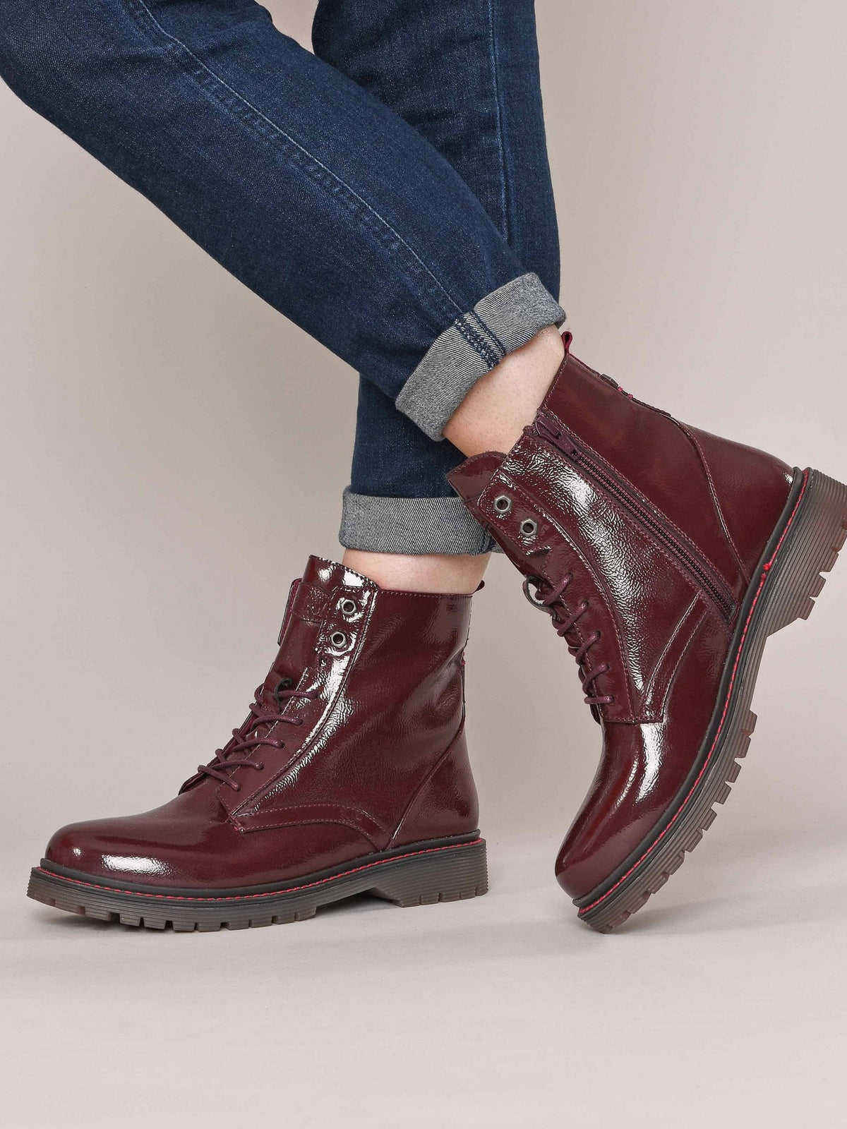 Red patent ankle boot - FIORD 4 ZINFANDEL RED PATENT