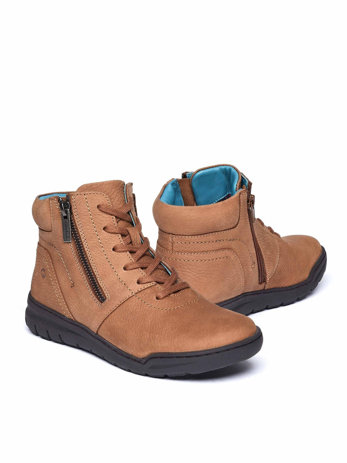 Brown adjustable ankle boot - SONJA 2 TAN NUBUCK