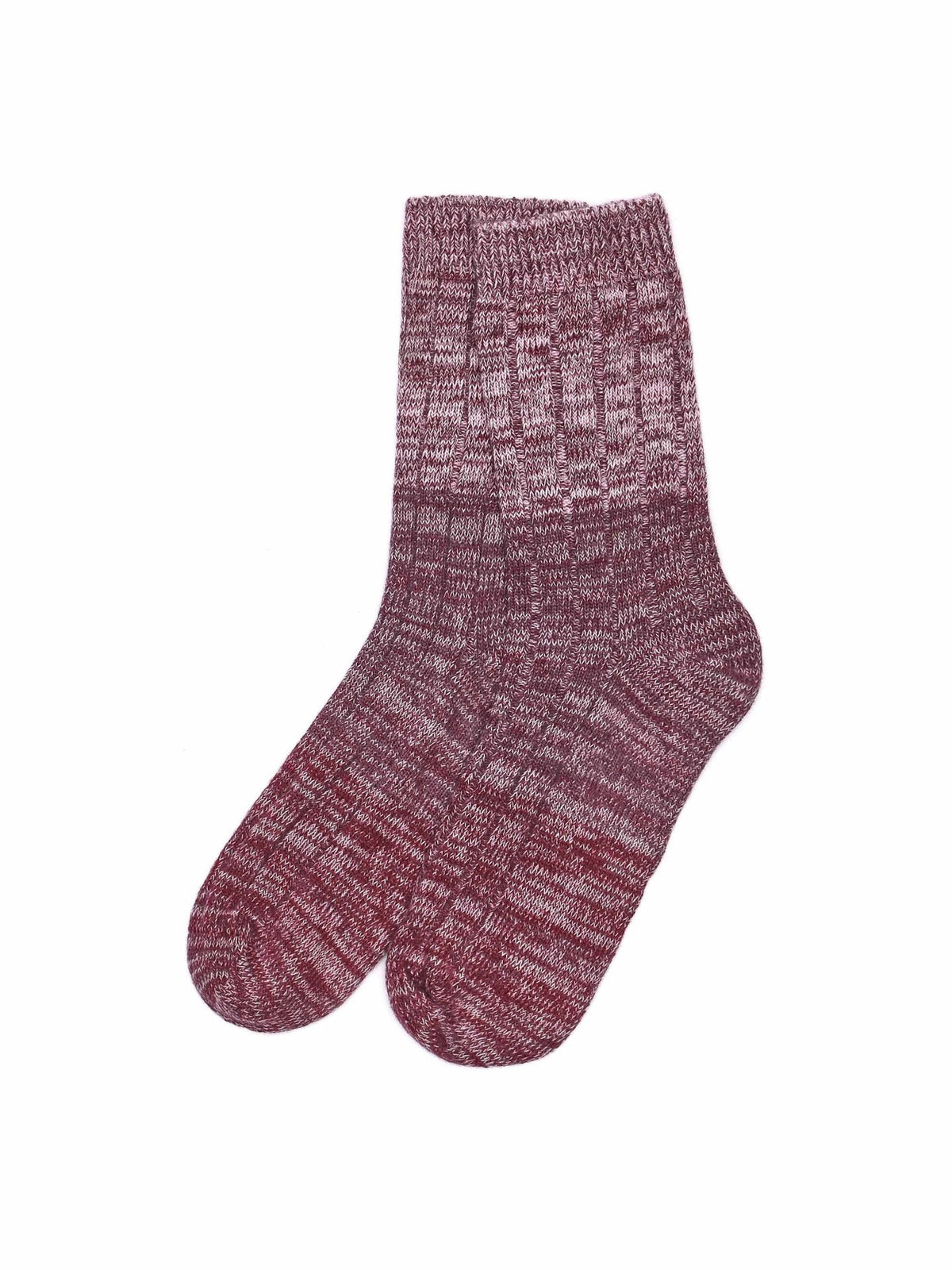 Red chunky ribbed marl knit sock - RISSO ZINFANDEL MULTI