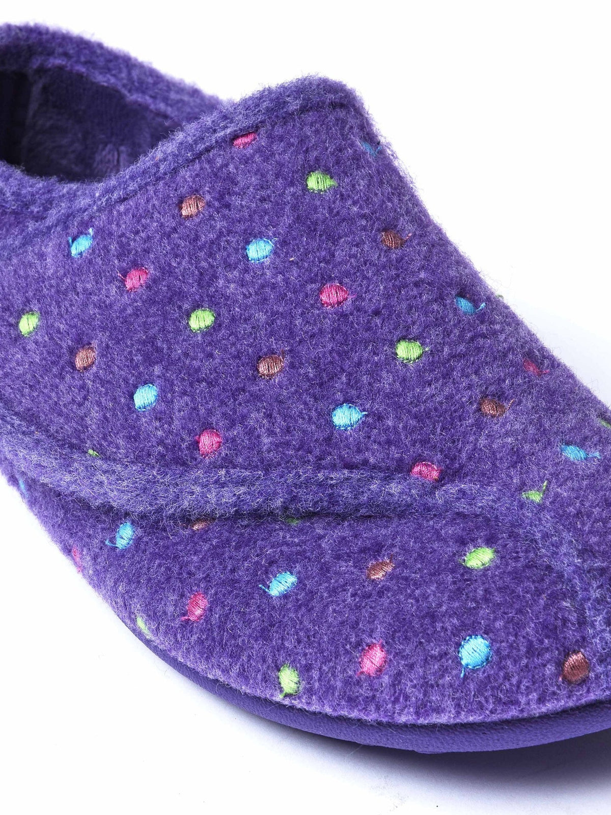 Purple adjustable touch fastening slipper - WATKIN VIOLET