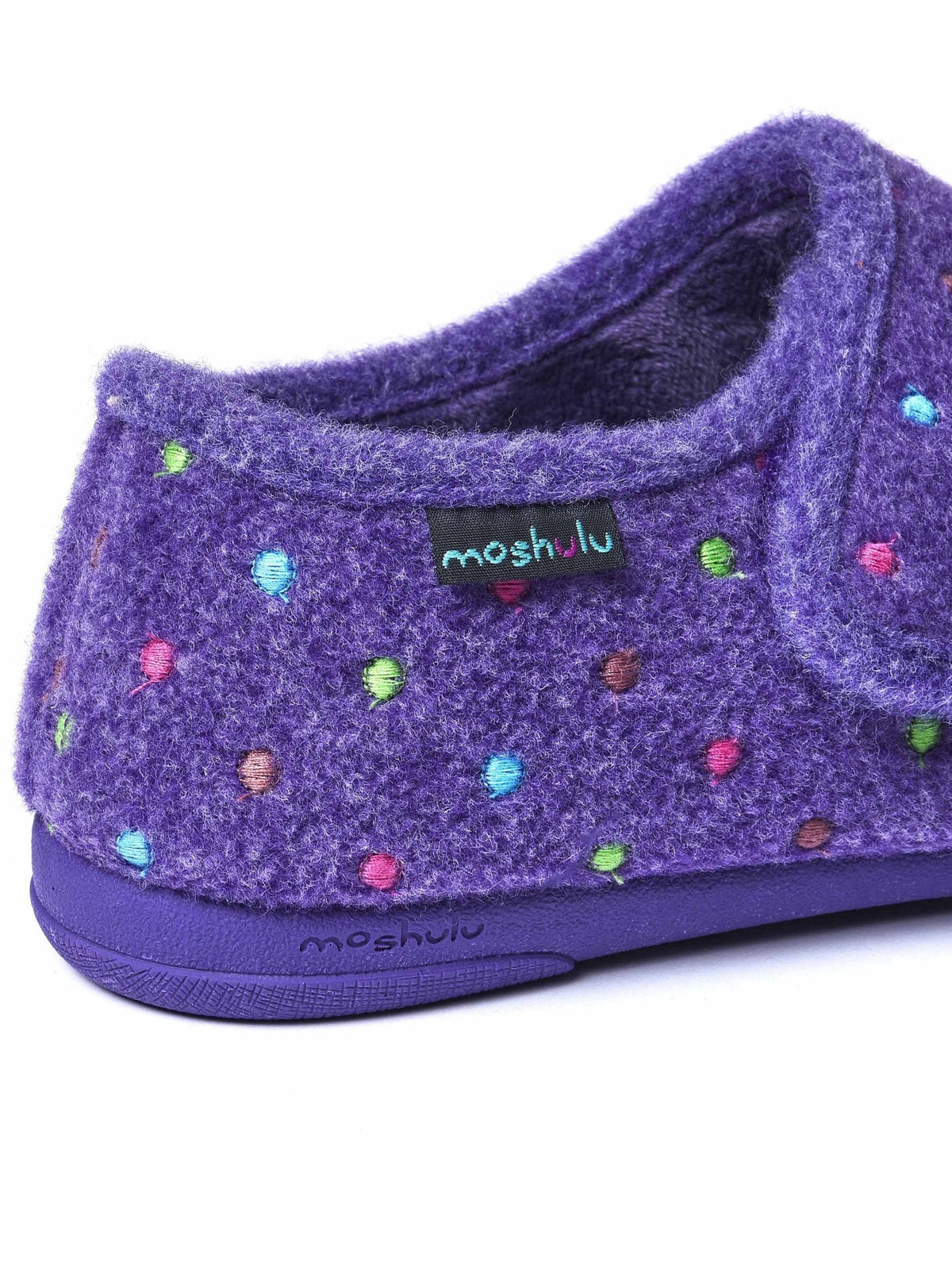 Purple adjustable touch fastening slipper - WATKIN VIOLET