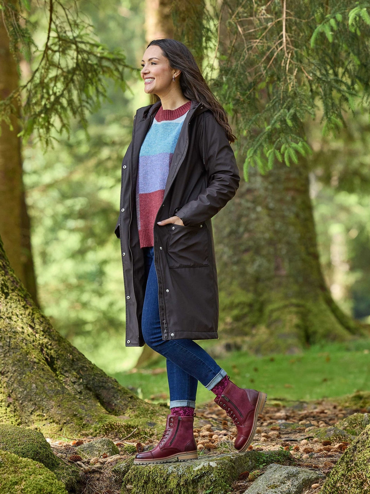 Blue biker style leather boot - BARDSEY 2 NAUTICAL BLUE LEATHER