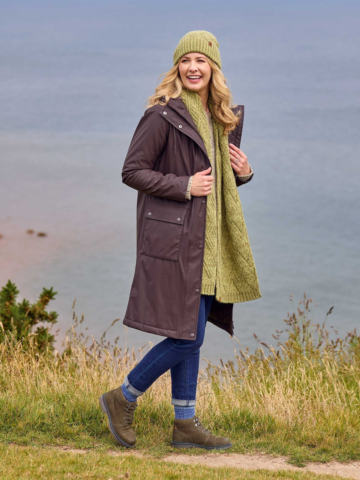 Grey ladies' hiker-style ankle boots - HARTE 2 PEBBLE GREY