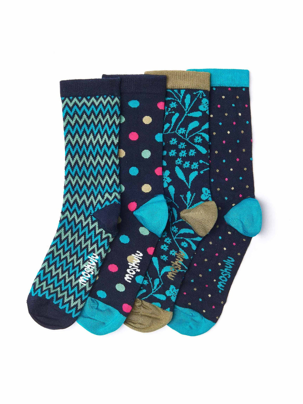 Multi colourful bamboo sock box - JOYFUL JAPES BAMBOO SOCK BOX MULTI