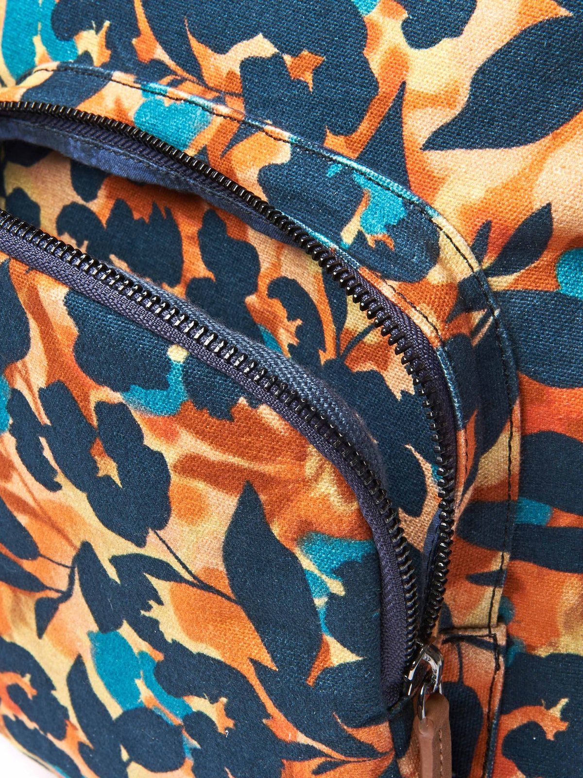Orange / Multi botanical print backpack - MORAR GOLDEN HOUR FLORAL