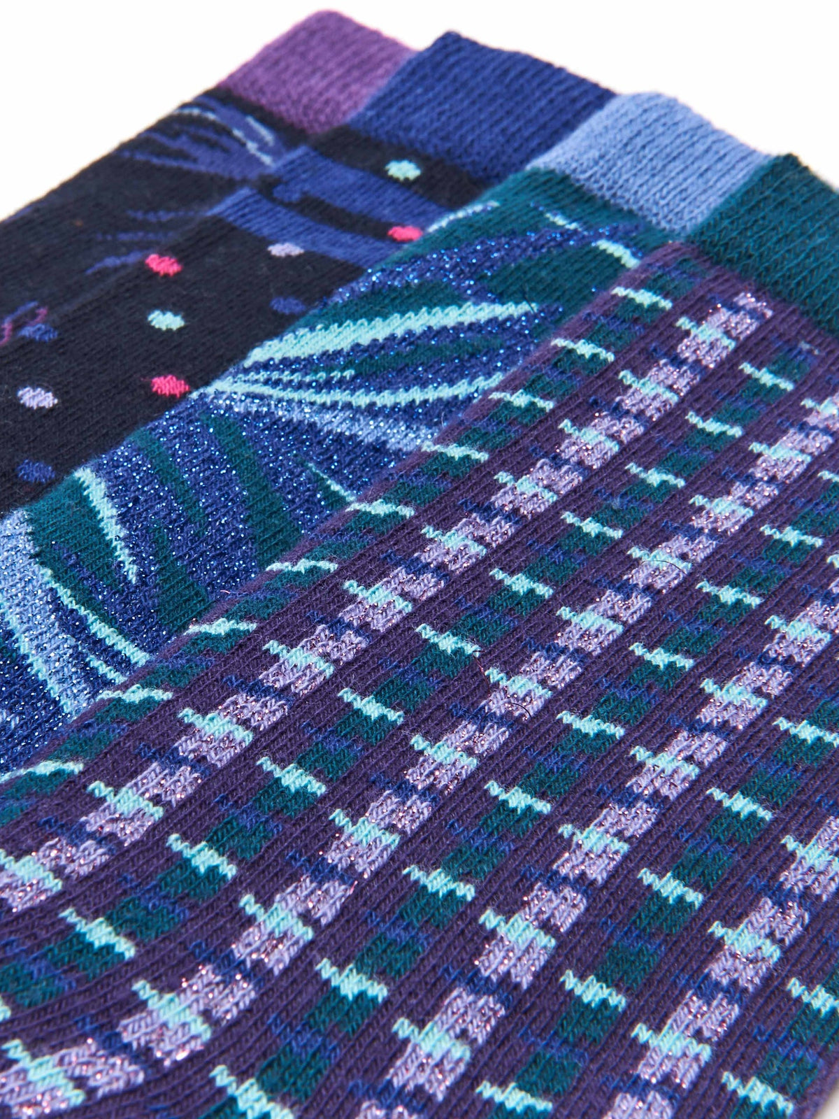 Purple Purple tonal cotton sock box - SOLAR ECLIPSE SOCK BOX PURPLE MULTI