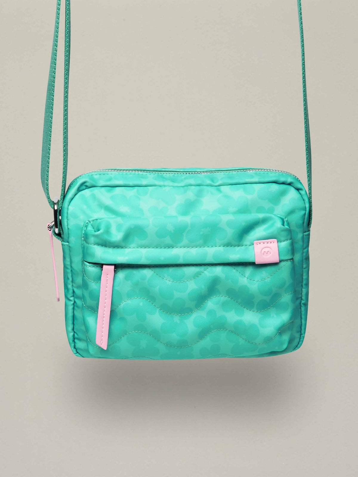 Blue textile patterned cross body bag - MENDIP POOL BLUE FLORAL