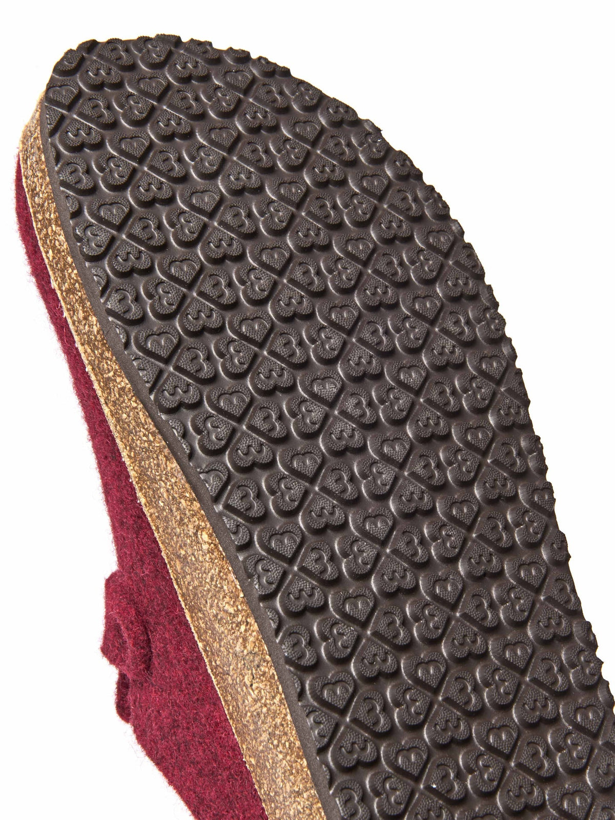 Red wool felt clog mule slippers - CECILIA ZINFANDEL RED