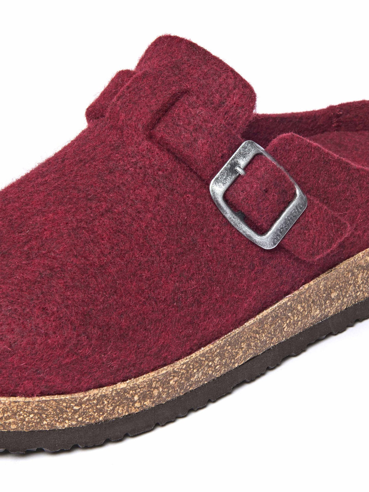 Red wool felt clog mule slippers - CECILIA ZINFANDEL RED
