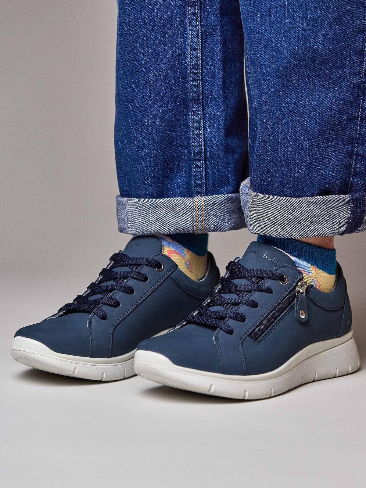 Blue casual lightweight trainers - KENSEY INDIGO NUBUCK