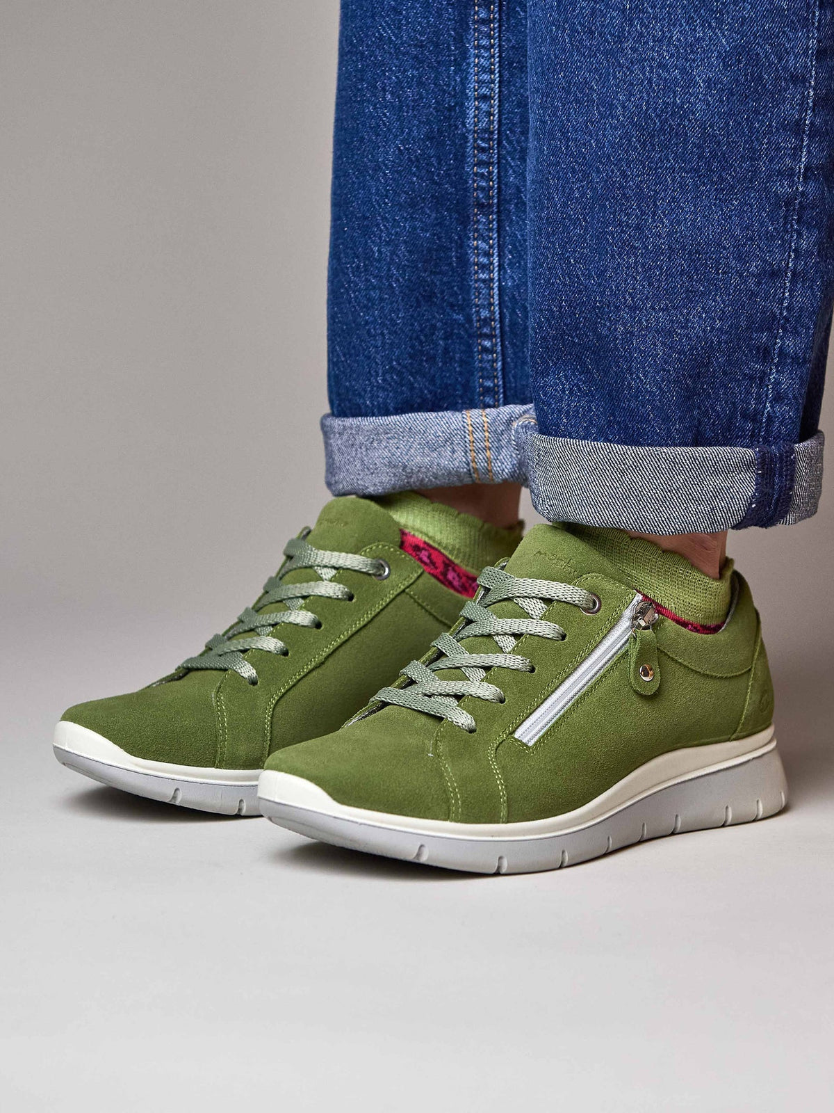 Green Casual lightweight trainers - KENSEY LICHEN GREEN SUEDE