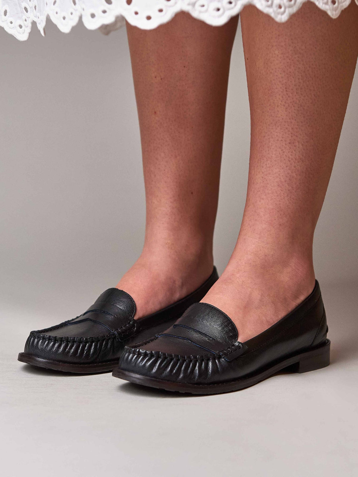Black classic leather penny loafers - PETREL LEATHER BLACK LEATHER