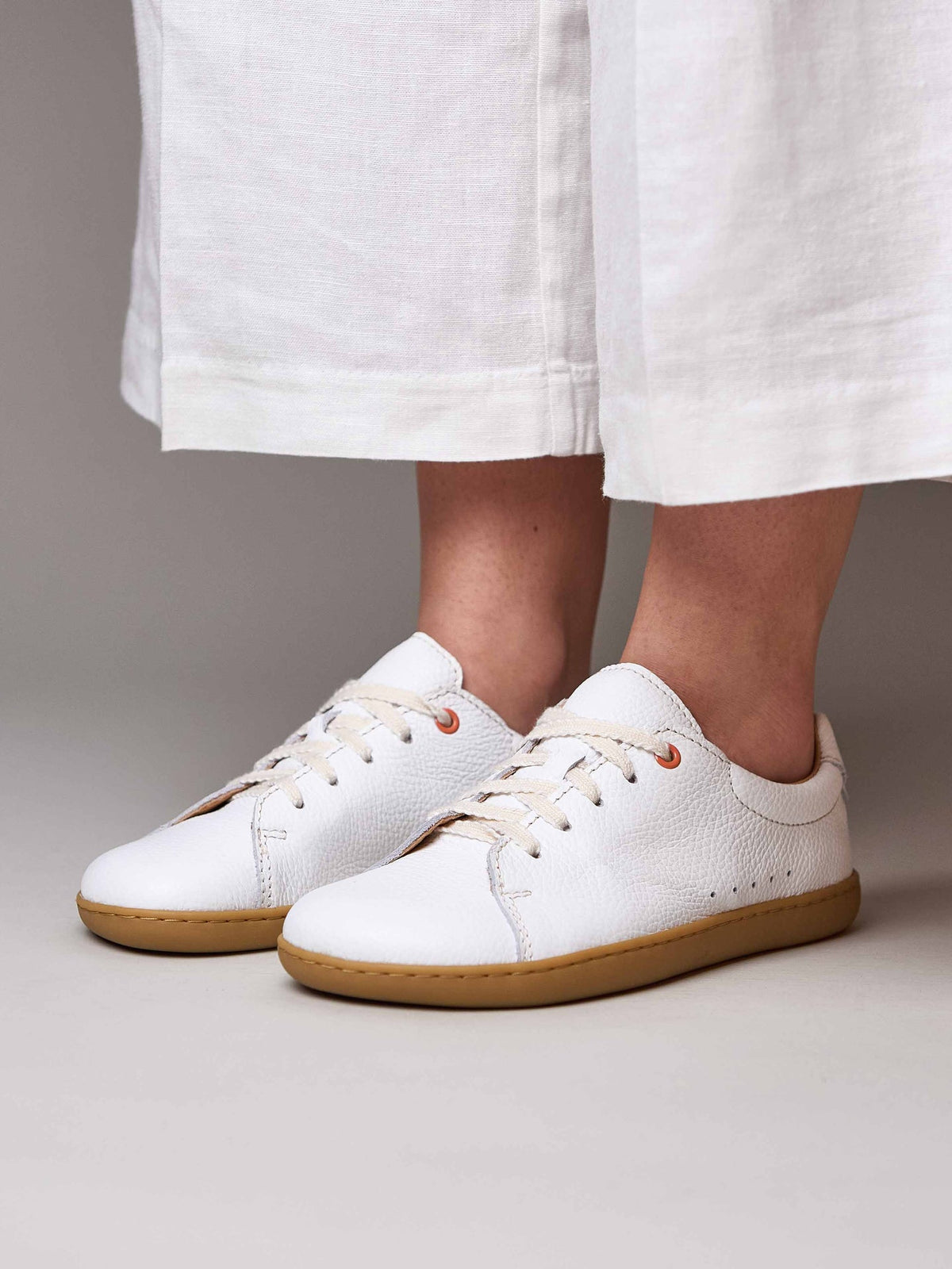 White ladies moccasin-style trainer - POLZEATH WHITE LEATHER