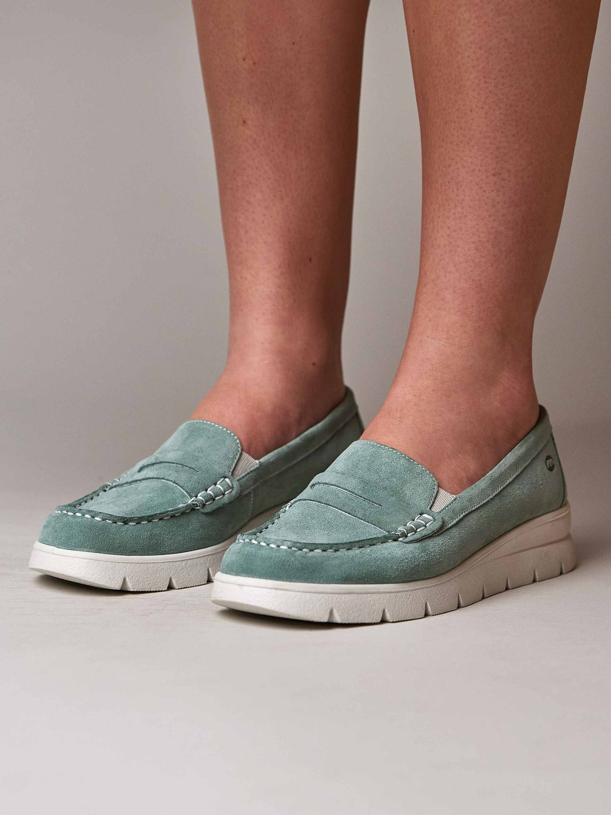 Green casual moccasin loafers - SHEARWATER SEA MIST SUEDE