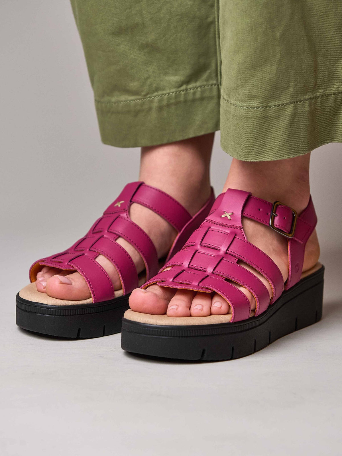 Pink platform gladiator sandals - TULSA FUCHSIA PINK LEATHER
