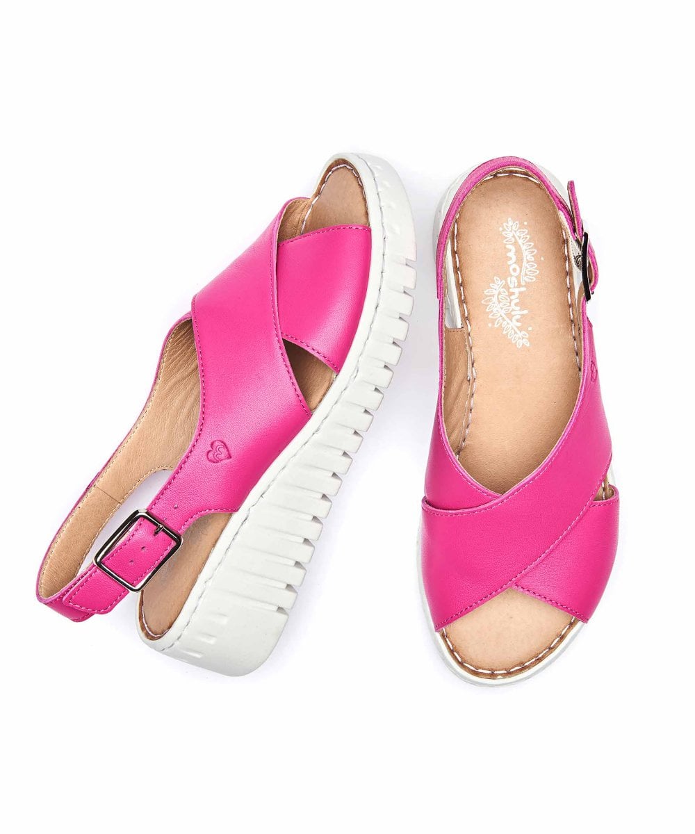 Pink Crossover platform sandals - SHARROW FUCHSIA PINK