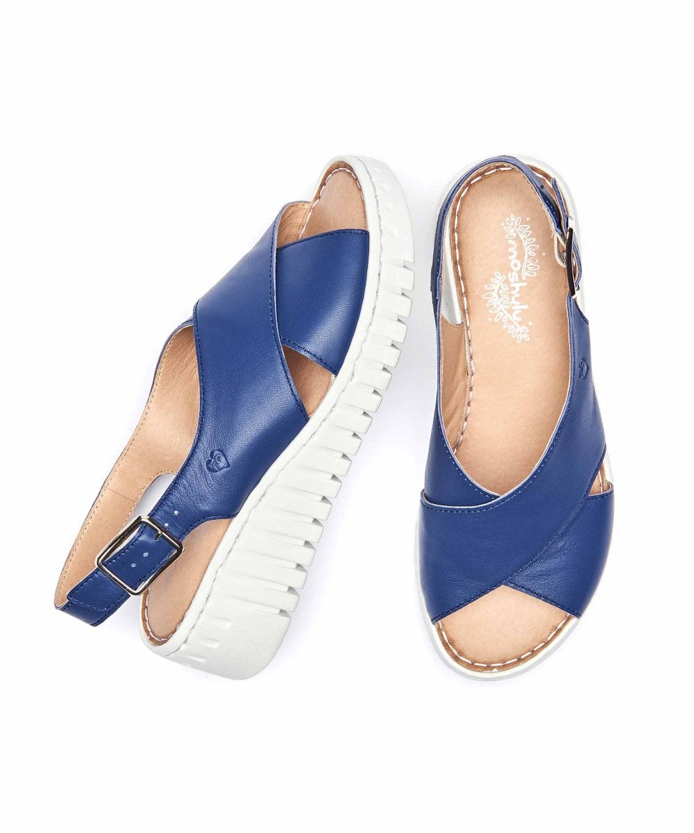 Blue Crossover platform sandals - SHARROW TWILIGHT BLUE