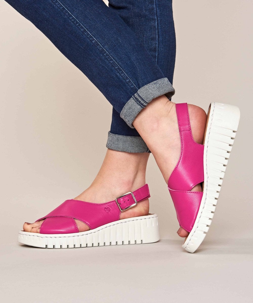 Pink Crossover platform sandals - SHARROW FUCHSIA PINK